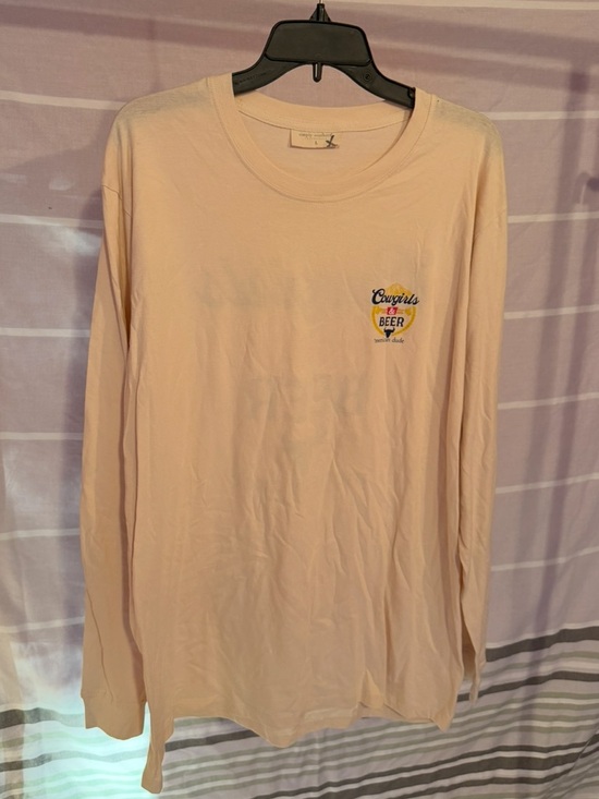 Simply Southern Tops - Yellow Long Sleeve Tee with Small Cowgirls&Beer Logo